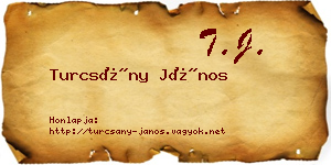 Turcsány János névjegykártya